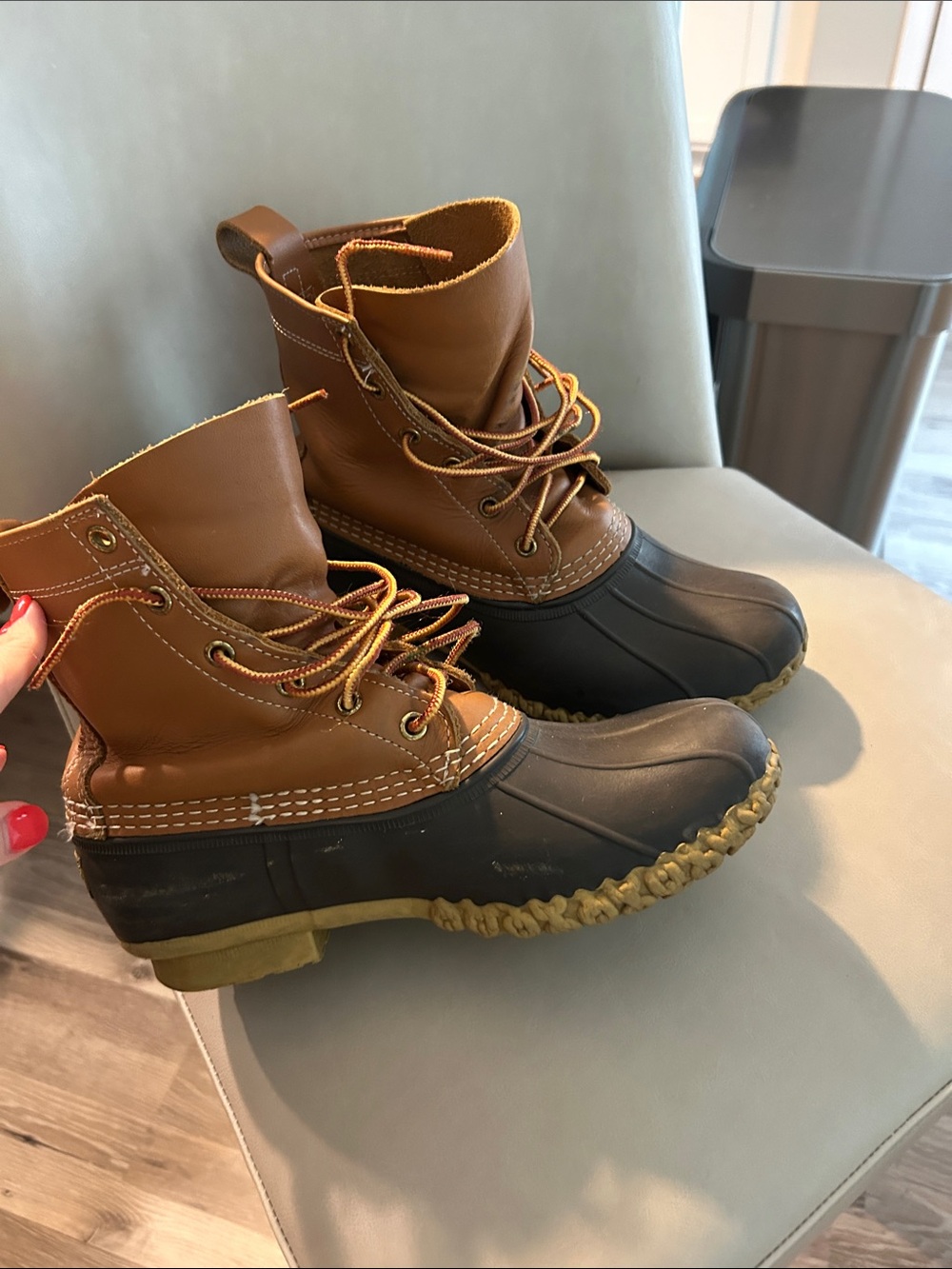L.L. Bean Tan Leather & Black Rubber Bean Boots